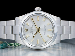 Rolex Oyster Perpetual 31 Argento Oyster 277200 Silver Lining Nuovo